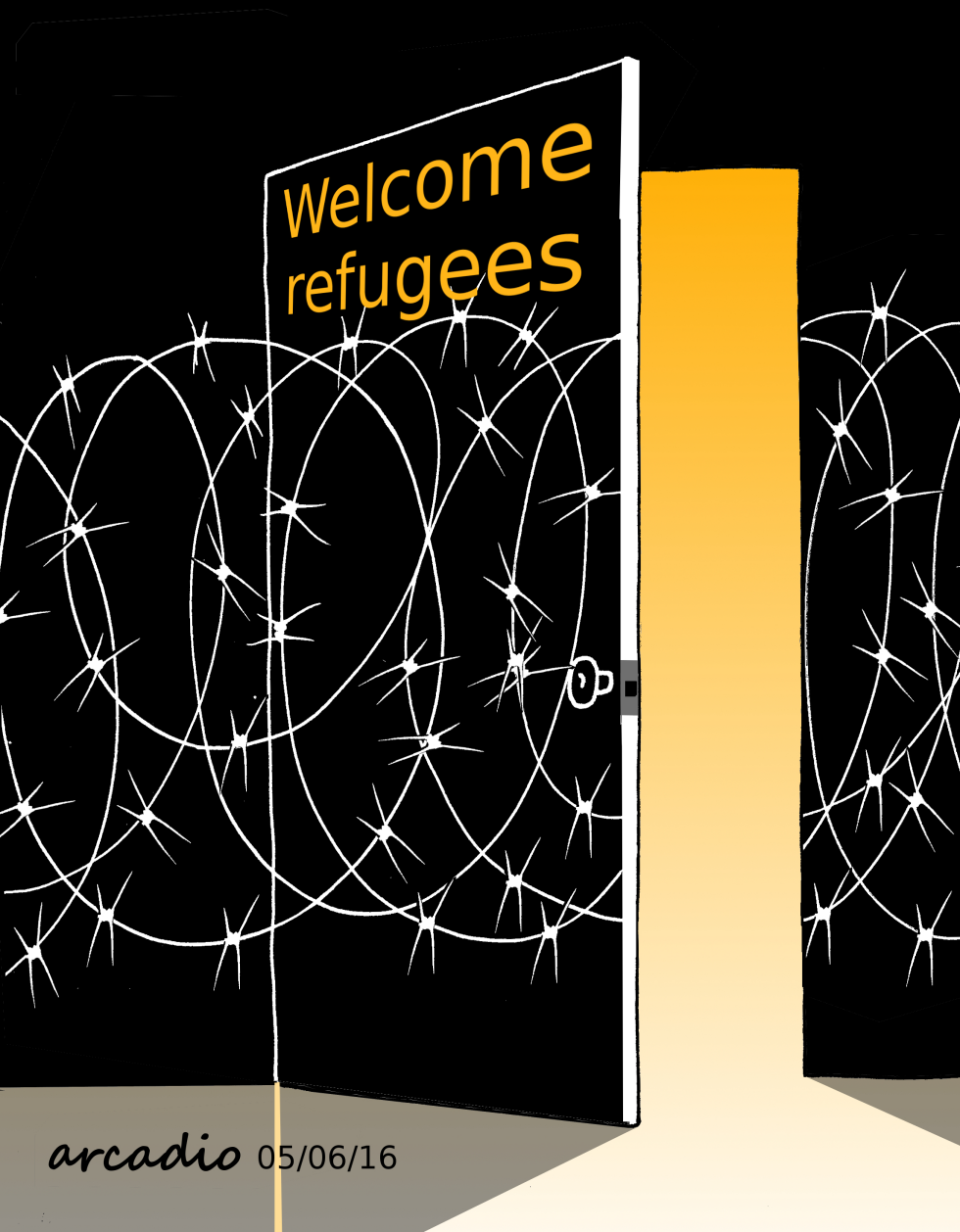  WELCOME REFUGEES by Arcadio Esquivel