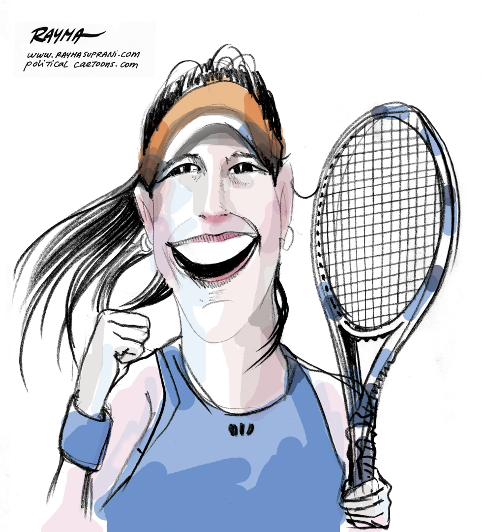 Garbille Muguruza winner of  Roland Garros COLOR