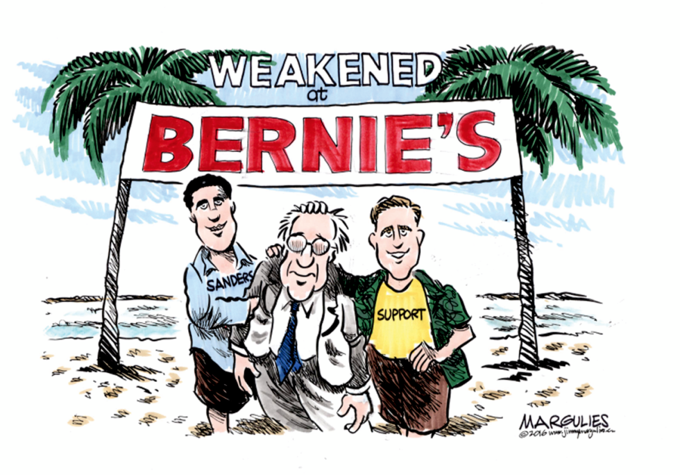 Weakened at Bernie's color