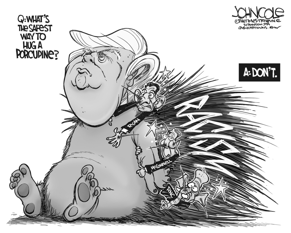 Stuck on Trump BW