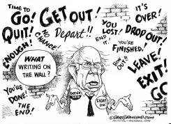BERNIE FIGHTS ON by Dave Granlund
