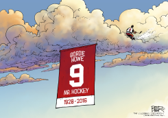 RIP GORDIE HOWE  by Nate Beeler