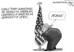 TRUMP FLAG HUG  by Pat Bagley