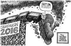 TRUMP TRAIN DETOUR by Rick McKee