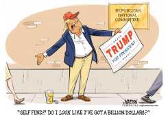 TRUMP STRUGGLES TO RAISE CAMPAIGN CASH by R.J. Matson