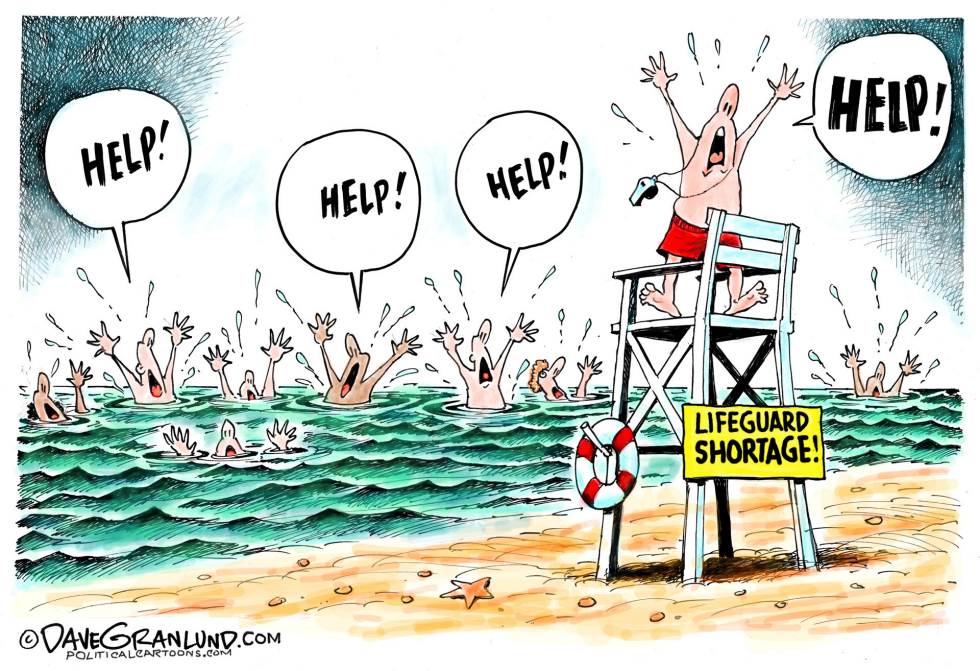  LIFEGUARD SHORTAGE by Dave Granlund