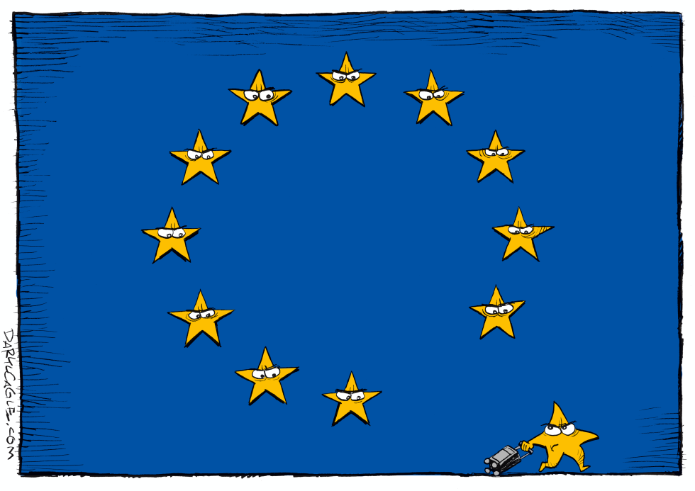  BANDERA BREXIT EN LA UE  by Daryl Cagle