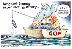 BENGHAZI FISHING VS HILLARY  by Dave Granlund
