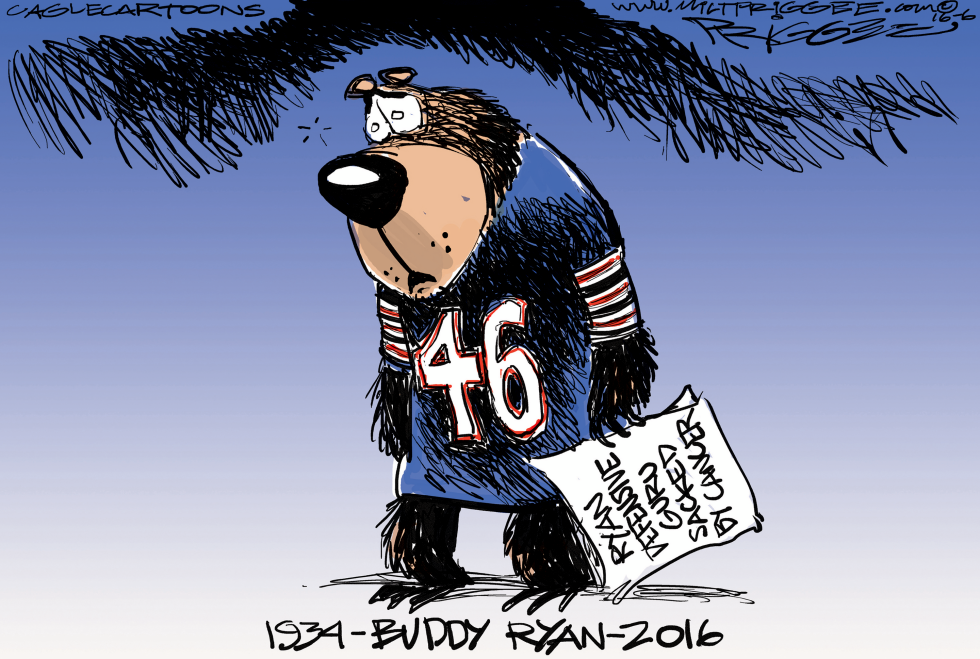  BUDDY RYAN -RIP by Milt Priggee