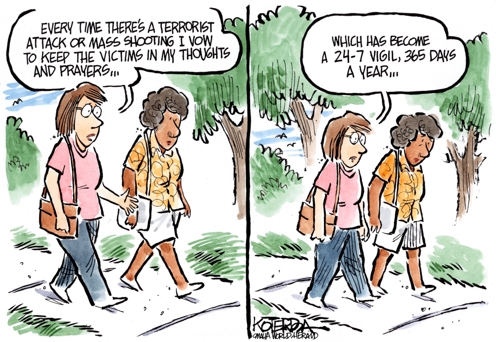  THINKING OF THE VICTIMS by Jeff Koterba