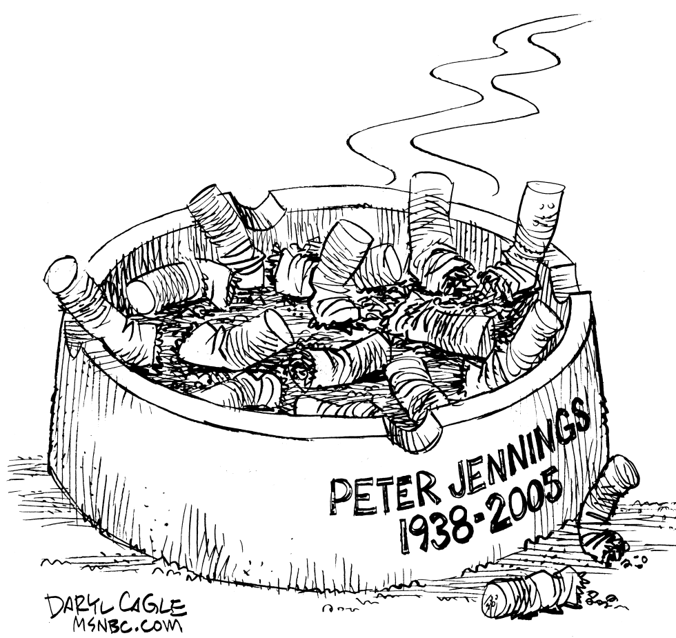  PETER JENNINGS 1938-2005 by Daryl Cagle