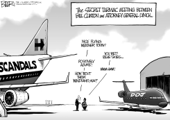 TARMAC MEETING by Nate Beeler
