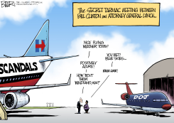 TARMAC MEETING  by Nate Beeler