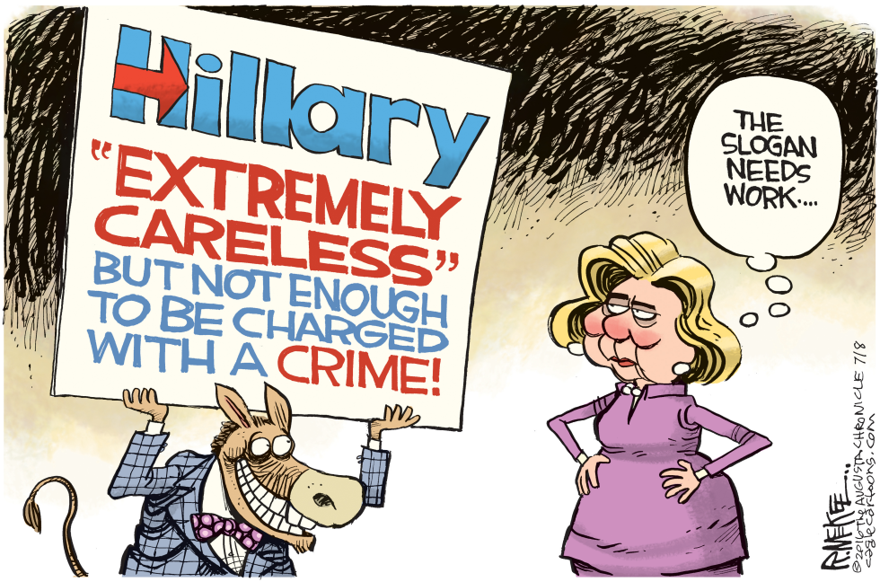  HILLARY SLOGAN by Rick McKee