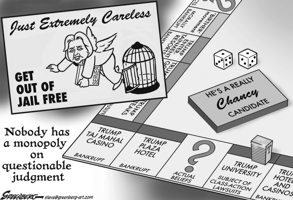 Hillary Trump monopoly bw