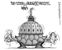LOCAL PA STATE BUDGET TURTLE BW by John Cole