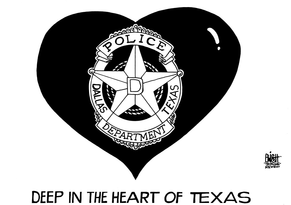 DALLAS POLICE SHOOTING, B/W