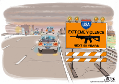 EXTREME VIOLENCE CAUTION SIGN by R.J. Matson