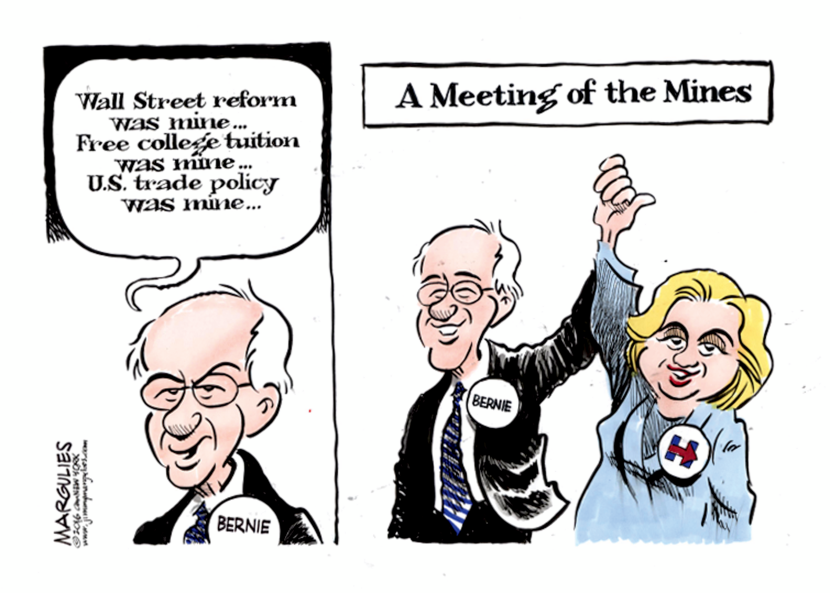 Bernie endorses Hillary color
