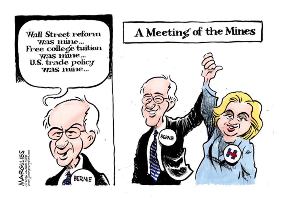 Bernie endorses Hillary color