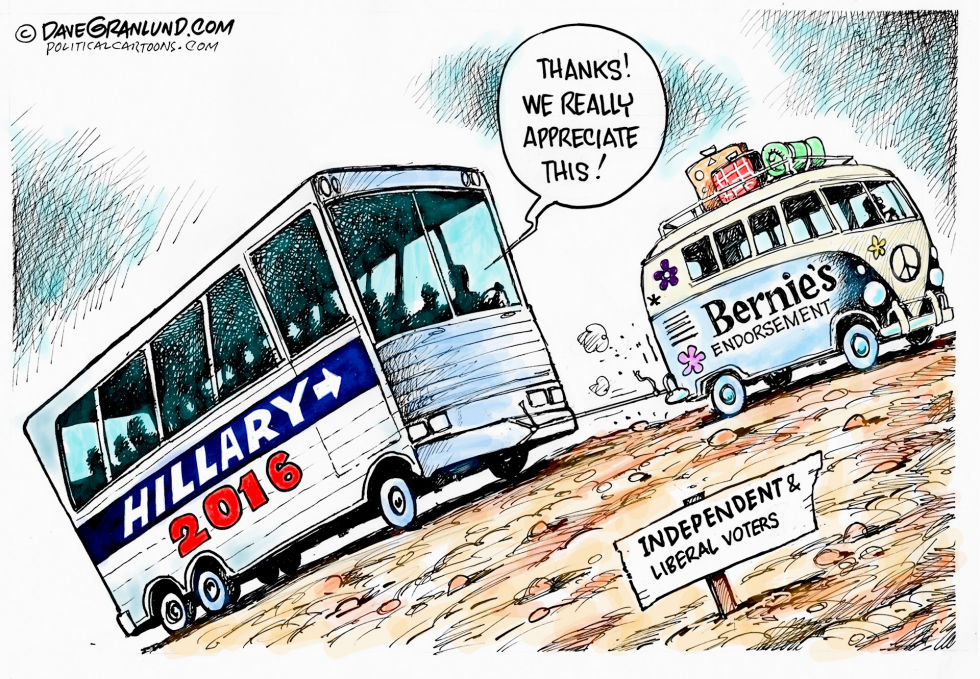 Bernie endorses Hillary COLOR