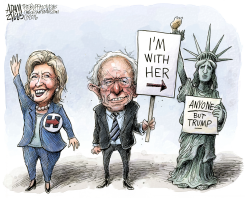 SANDERS ENDORSEMENT  by Adam Zyglis