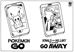 POKEMON AND POLITICS, B/W by Randy Bish