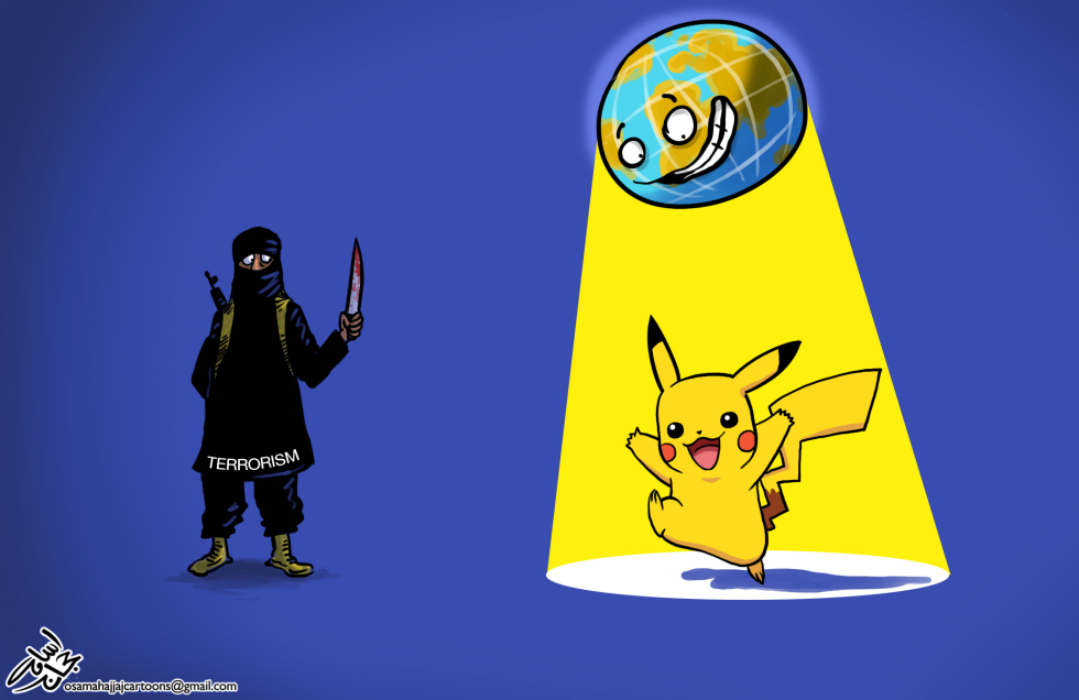  WORLD AND POKEMON GO by Osama Hajjaj