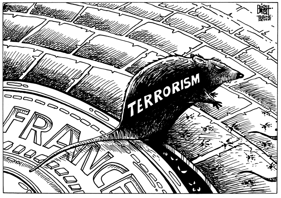 BASTILLE DAY ATTACK IN FRANCE, B/W