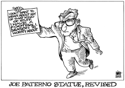 JOE PATERNO PENN STATE STATUE, B/W by Randy Bish