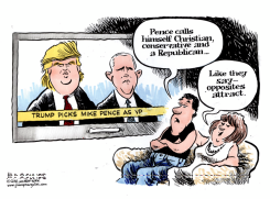 TRUMP CHOOSES PENCE VP  by Jimmy Margulies