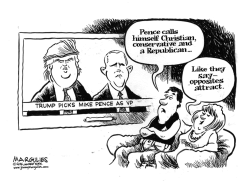 TRUMP CHOOSES PENCE VP by Jimmy Margulies