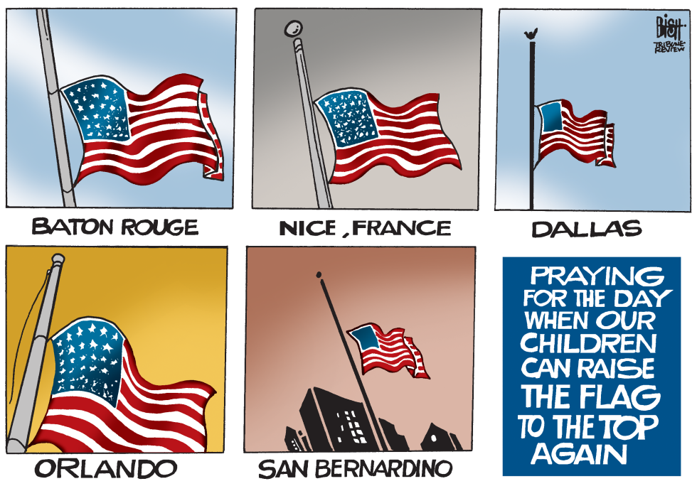 AMERICA AT HALF STAFF, COLOR