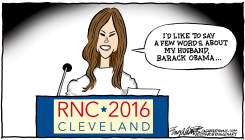 MELANIA'S SPEECH  by Bob Englehart