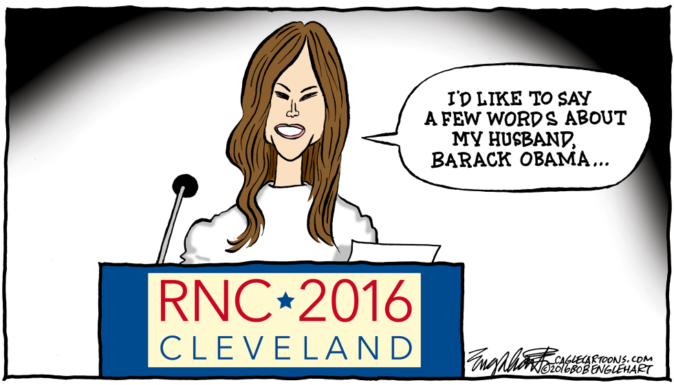  MELANIA'S SPEECH by Bob Englehart