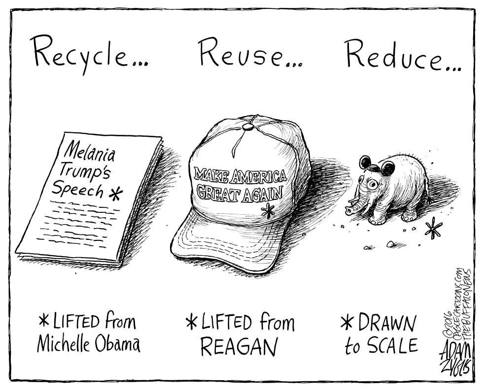  MELANIA TRUMP SPEECH by Adam Zyglis