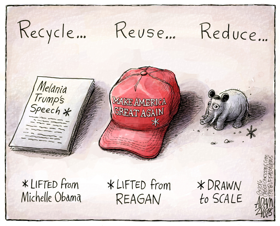  MELANIE TRUMP SPEECH by Adam Zyglis