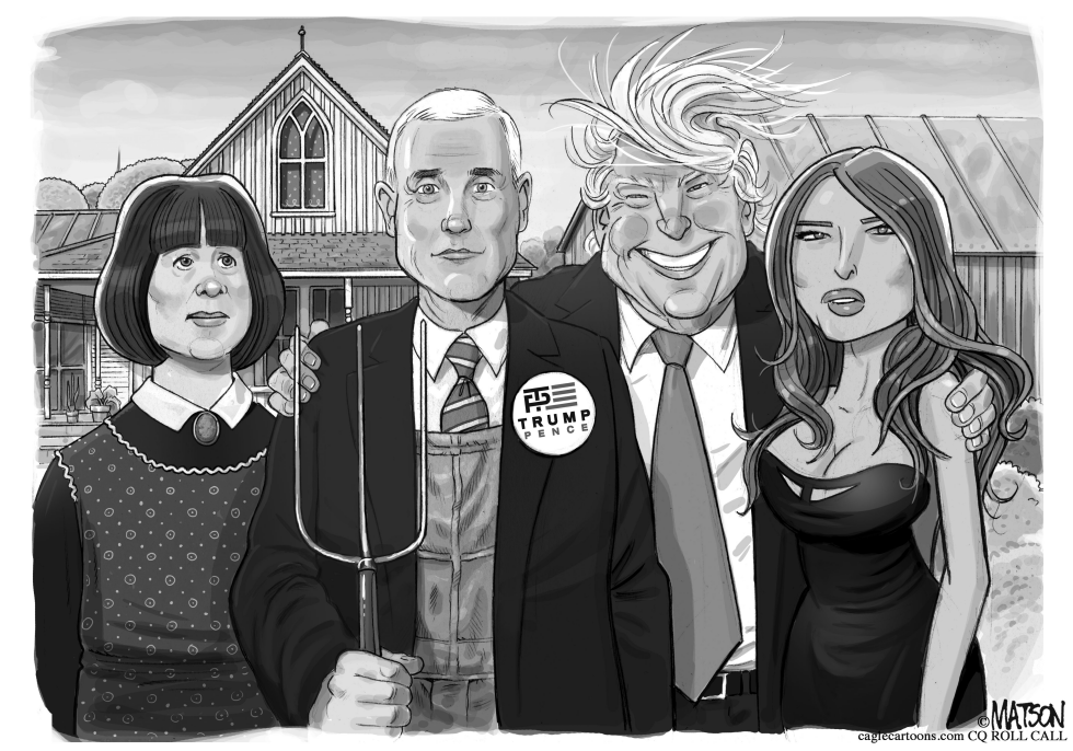 Trump Pence American Gothic