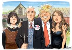 TRUMP PENCE AMERICAN GOTHIC by R.J. Matson