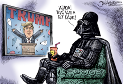 TRUMP'S SPEECH by Joe Heller
