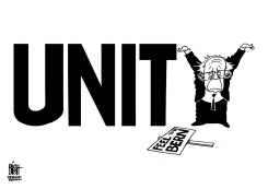 BERNIE SANDERS UNITY, B/W by Randy Bish