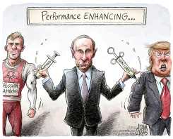 PUTIN AND WIKILEAKS  by Adam Zyglis