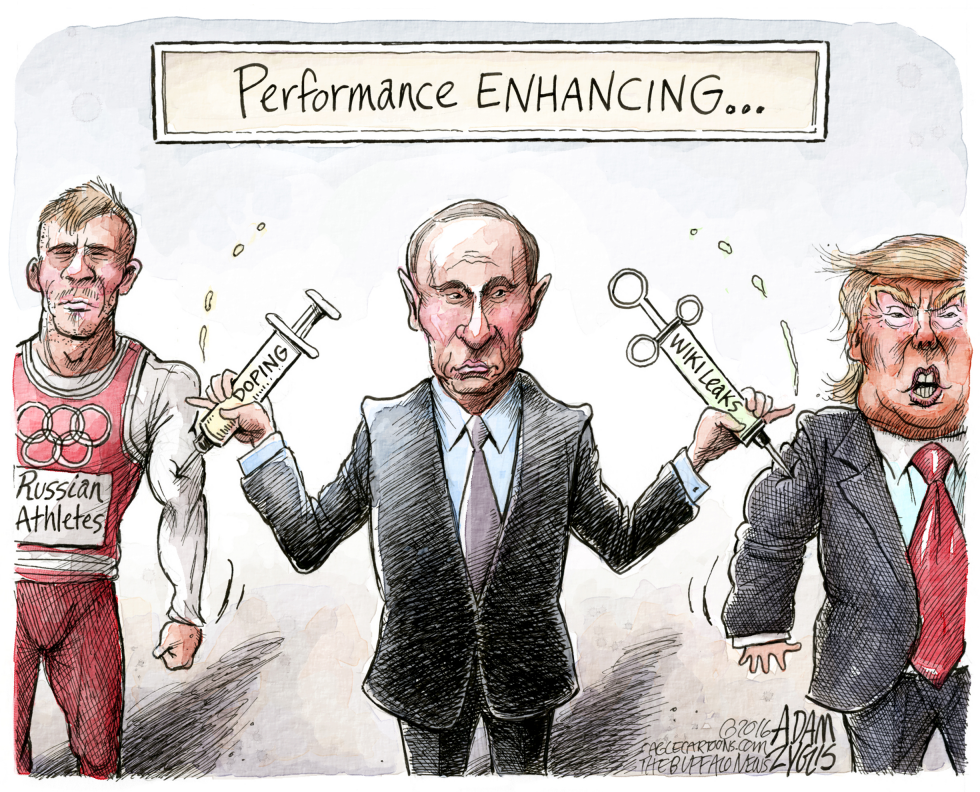  PUTIN AND WIKILEAKS by Adam Zyglis