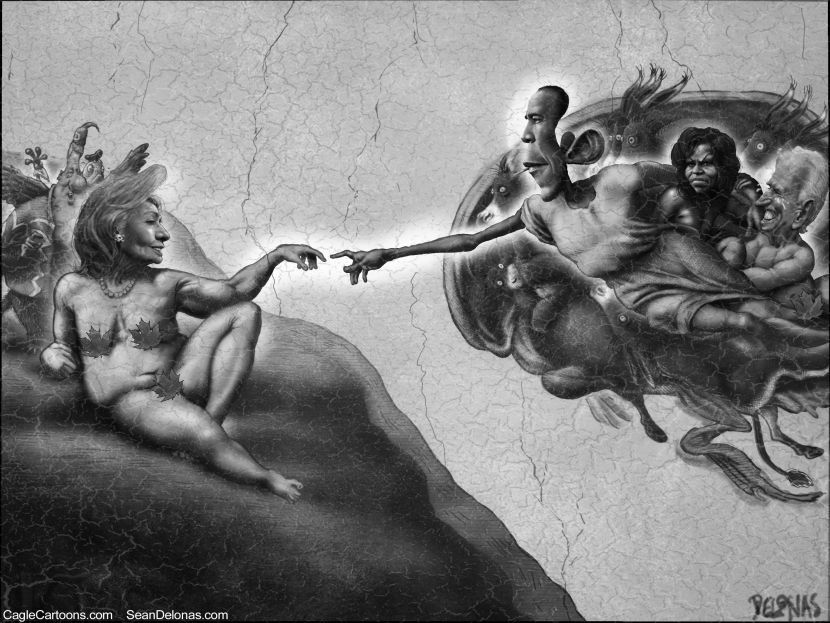 Hillary Nomination Creation B&W