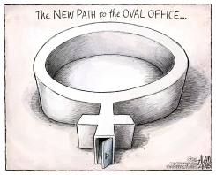 FIRST FEMALE NOMINEE  by Adam Zyglis