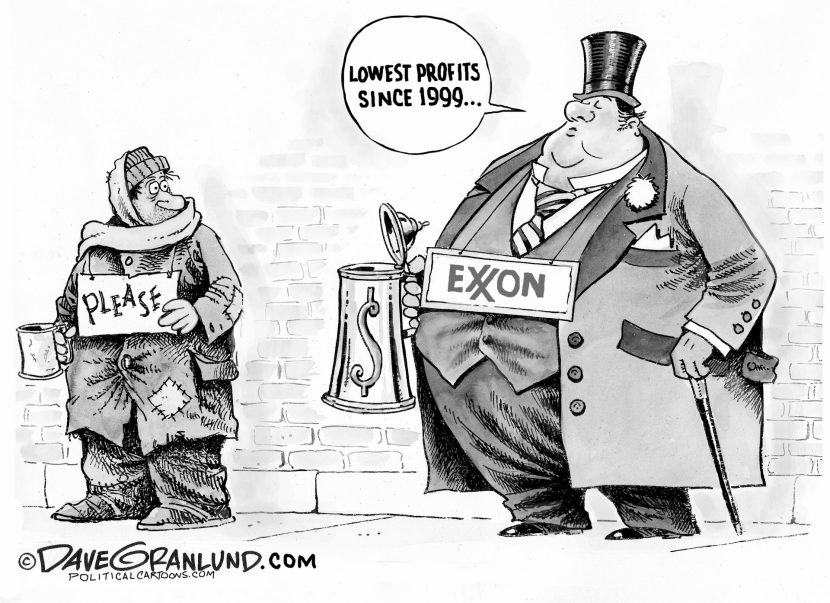 Exxon lower profits
