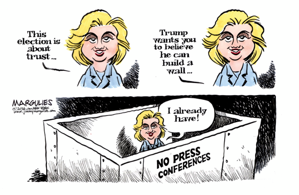 Hillary no press conferences color