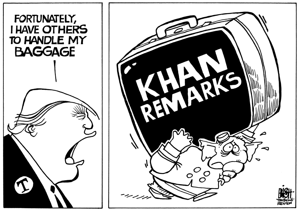 TRUMP'S KHAN REMARKS, B/W