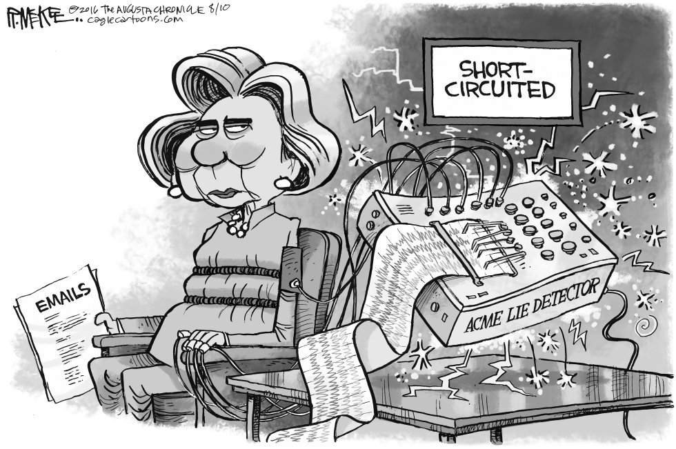  HILLARY SHORT CIRCUIT by Rick McKee