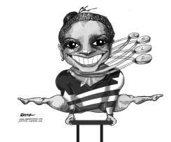 SIMONE BILES OLYMPIC GAMES BW by Rayma Suprani
